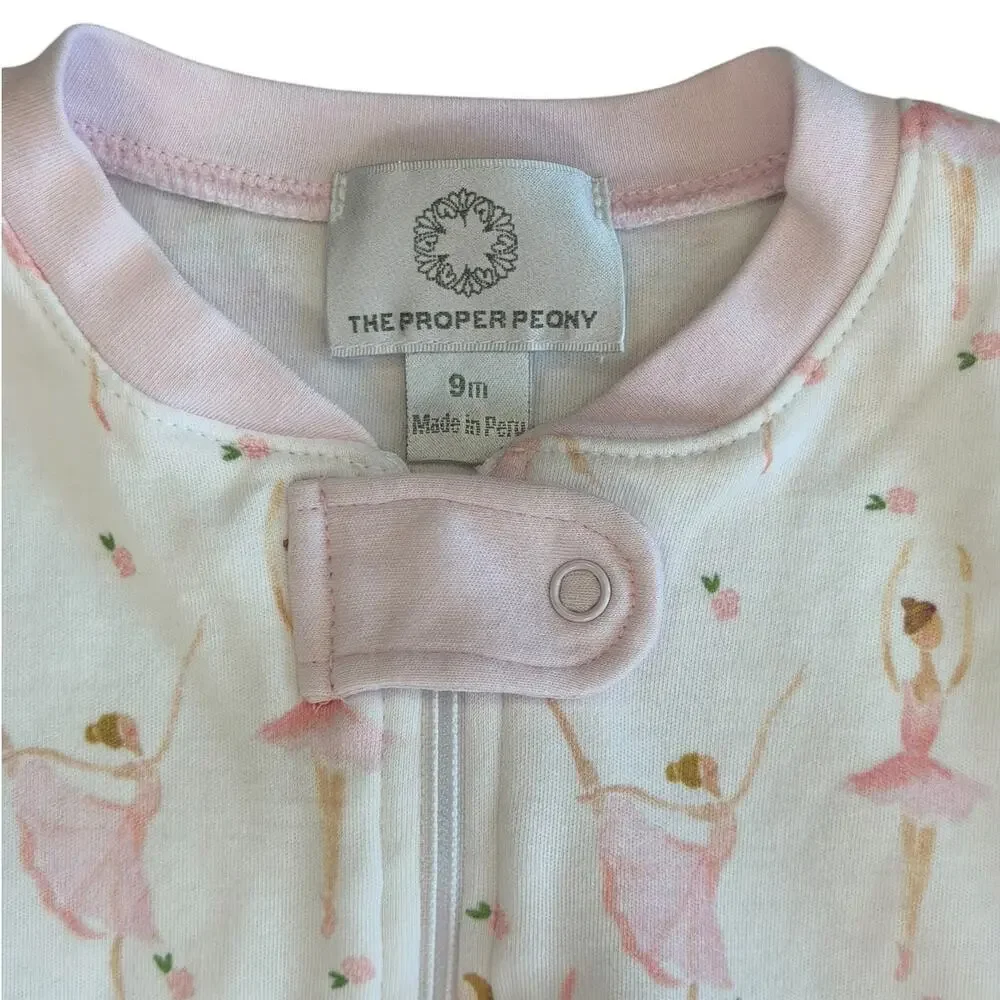 THE PROPER PEONY Ballerina Zipper Sleeper Size 9m